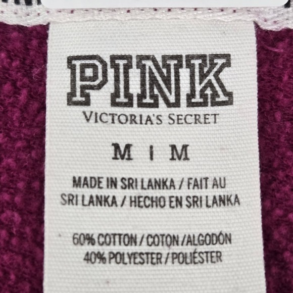 Victoria's Secret PINK Women Sweatshirt M Magenta LOVE Coquettecore Logo - Picture 3 of 9